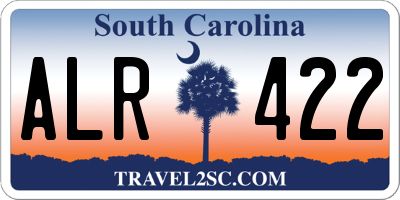 SC license plate ALR422