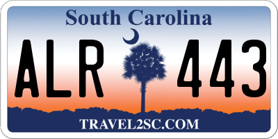 SC license plate ALR443