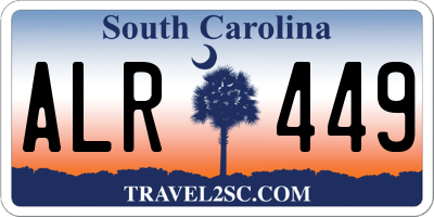 SC license plate ALR449