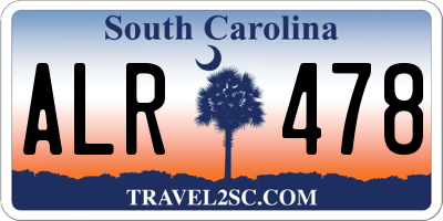 SC license plate ALR478