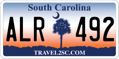 SC license plate ALR492