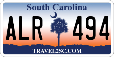 SC license plate ALR494