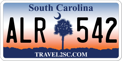 SC license plate ALR542