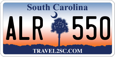SC license plate ALR550