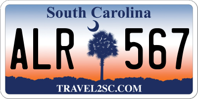 SC license plate ALR567