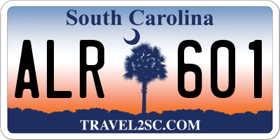 SC license plate ALR601