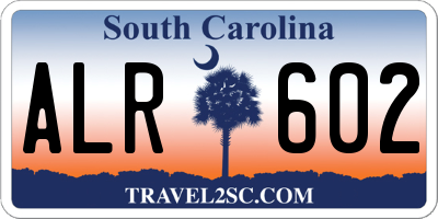SC license plate ALR602