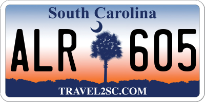 SC license plate ALR605