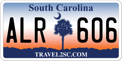 SC license plate ALR606
