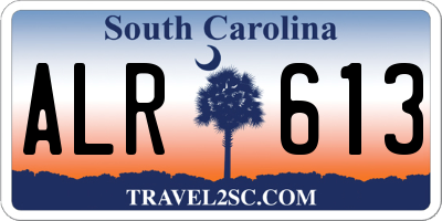 SC license plate ALR613