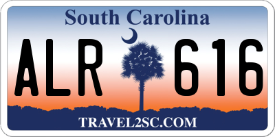SC license plate ALR616