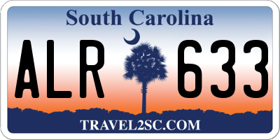 SC license plate ALR633