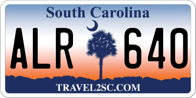 SC license plate ALR640