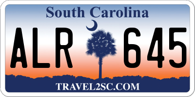 SC license plate ALR645