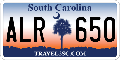 SC license plate ALR650