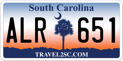 SC license plate ALR651
