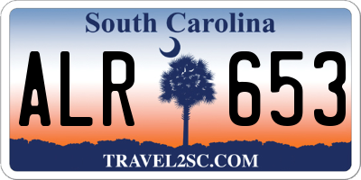 SC license plate ALR653