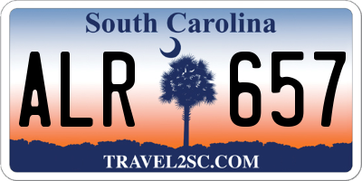 SC license plate ALR657