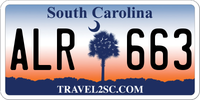 SC license plate ALR663