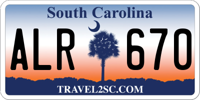 SC license plate ALR670