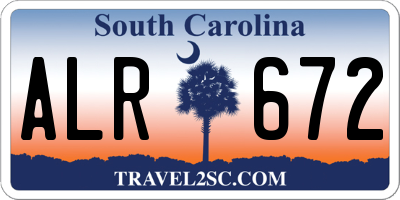 SC license plate ALR672