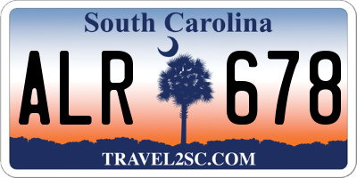 SC license plate ALR678