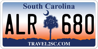 SC license plate ALR680