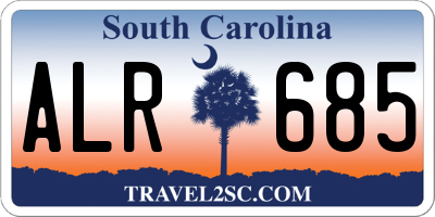 SC license plate ALR685