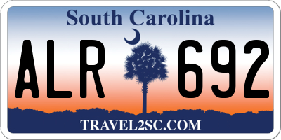 SC license plate ALR692