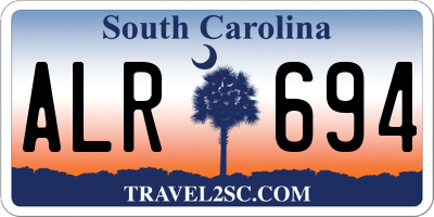 SC license plate ALR694