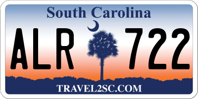 SC license plate ALR722