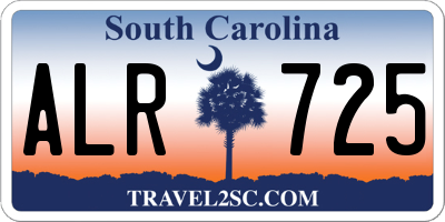 SC license plate ALR725