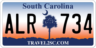 SC license plate ALR734