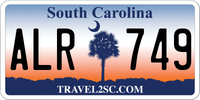 SC license plate ALR749