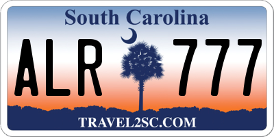 SC license plate ALR777