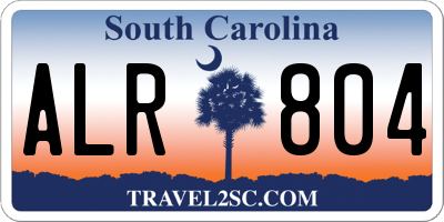 SC license plate ALR804