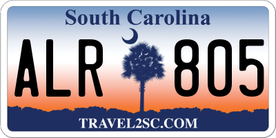 SC license plate ALR805
