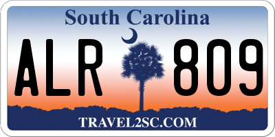 SC license plate ALR809