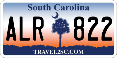 SC license plate ALR822
