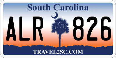 SC license plate ALR826