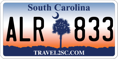 SC license plate ALR833