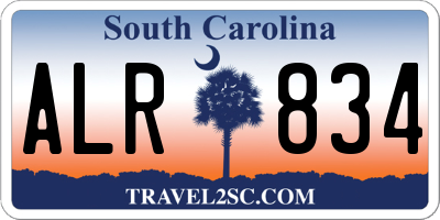 SC license plate ALR834
