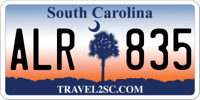 SC license plate ALR835