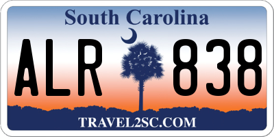 SC license plate ALR838