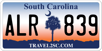 SC license plate ALR839