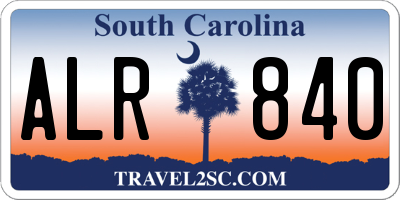 SC license plate ALR840