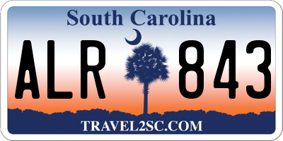 SC license plate ALR843