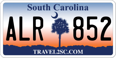SC license plate ALR852