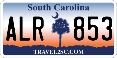 SC license plate ALR853