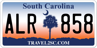 SC license plate ALR858